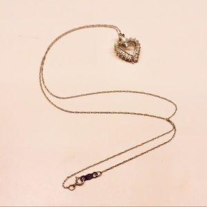 10kt White Gold Heart Pendant Necklace